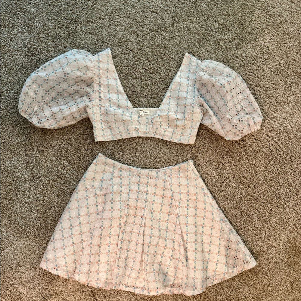 For Love And Lemons Floral Embroidered Set